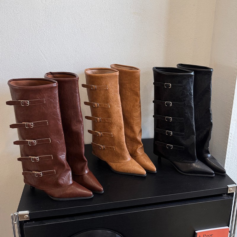 Leather Classic Strap - Nieuwe herfst-winter laarzen met puntige neus