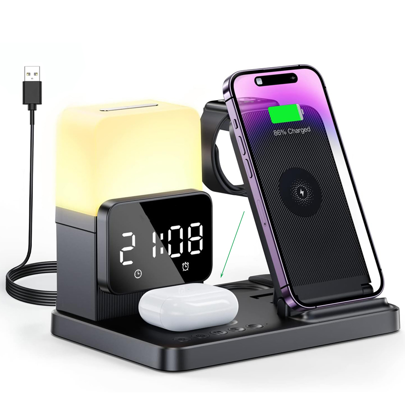 Smartwatch X12 - 6-in-1 opvouwbare lamp, draadloze oplader, standaard,
