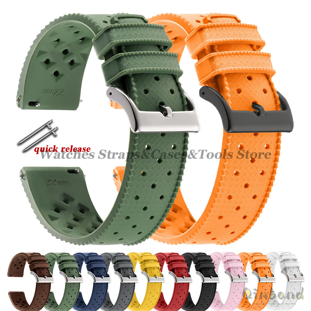 Fossil Smartwatch Accessories - Premium Tropic Siliconen Horlogeband 18mm 20mm